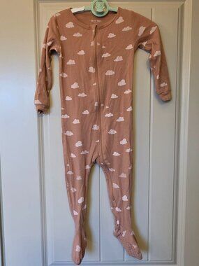 24 Months - 100% Cotton Terracotta Cloud Footed Sleeper - Petit Lem